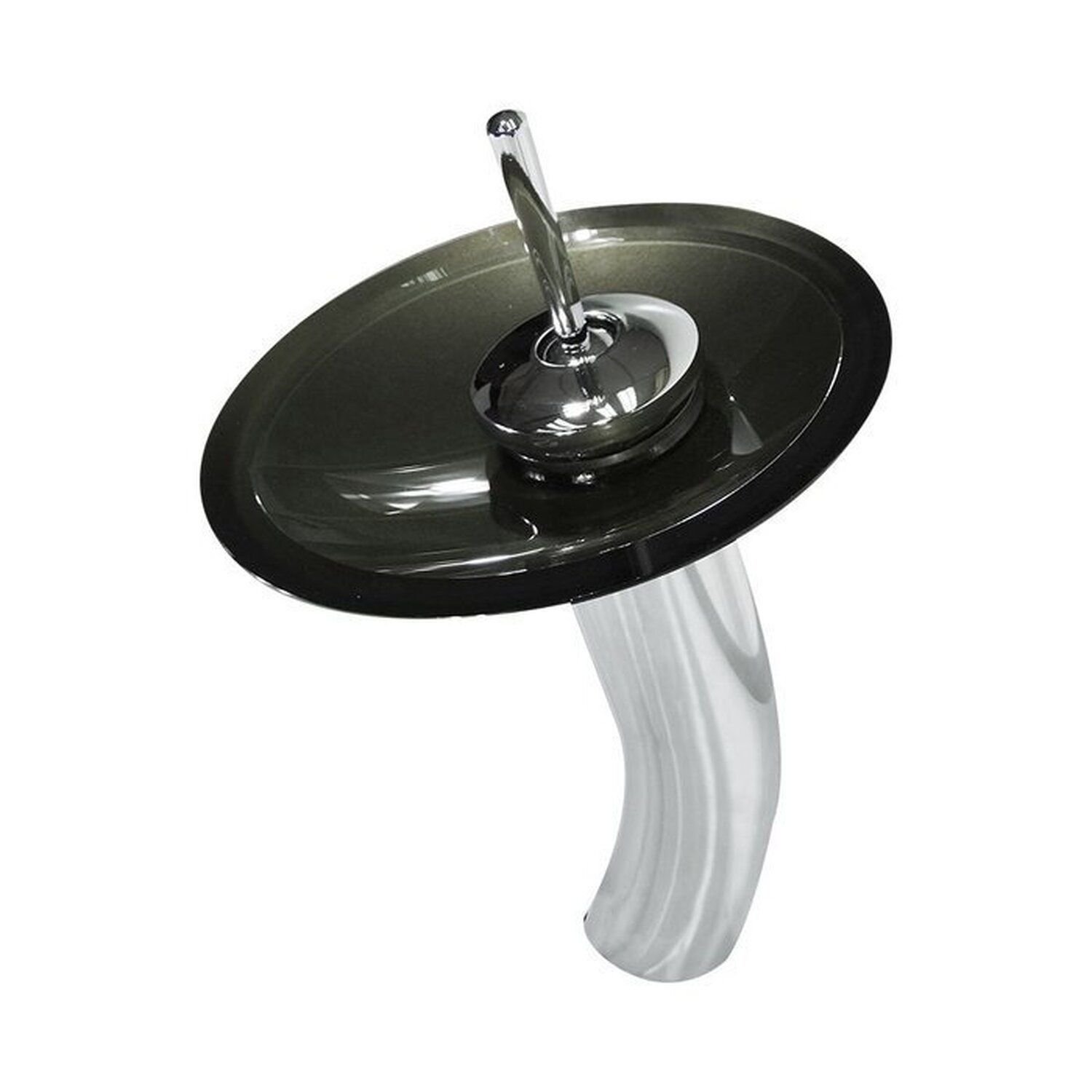 Cuba de Vidro Abaulada 45cm + Válvula + Torneira Cascata - 2
