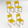 Kit 4 Cadeiras Para Cozinha Estofada Industrial Riviera Dourada Don Castro Decor Riviera Industrial  - 1