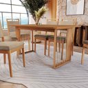 Ver imagem 3 de Conjunto Sala de Jantar Lina em Madeira Maciça 6 Cadeiras Linho Fendi