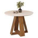 Ver imagem 2 de Mesa Kiara Redonda Freijó Off White com Kit 4 Cadeiras Yasmin Freijó Veludo Kraft -DJ Móveis
