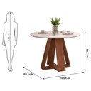 Ver imagem 3 de Mesa Kiara Redonda Freijó Off White com Kit 4 Cadeiras Yasmin Freijó Veludo Kraft -DJ Móveis