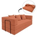 Ver imagem 6 de Sofá Loft na Caixa a Vácuo Moderno 3 Lugares 190cm Compacto Bouclê Terracota - Vimont Moveis