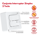 Ver imagem 2 de Conjunto Interruptor Sobrepor Simples 2 Teclas 10a 250v Cor Branco Durín