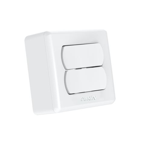 Conjunto Interruptor Sobrepor Simples 2 Teclas 10a 250v Cor Branco Durín