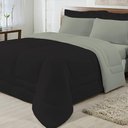 Ver imagem 6 de Edredom Dupla Face 100% Algodão Malha King Gran Moratta 01 Peça - Preto- Cinza