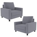 Ver imagem 1 de Kit 02 Poltronas Malta Suede Cinza