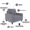 Ver imagem 6 de Kit 02 Poltronas Malta Suede Cinza