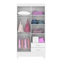 Ver imagem 3 de Guarda Roupa Solteiro Astro 4 Portas + 2 Gavetas - Demóbile:branco/rosa Flex