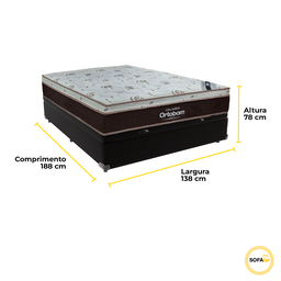Cama Box Baú Blindado e Reforçado Casal Preto e Colchão Sleep King Molas Ensacadas Ortobom - 3