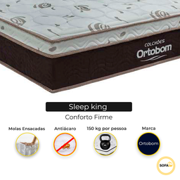 Cama Box Baú Blindado e Reforçado Casal Preto e Colchão Sleep King Molas Ensacadas Ortobom - 2