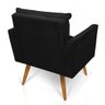 Poltrona Olivia Suede Preto Pés Palito Castanho - Pallazio - 5