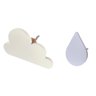 2 Ganchos de Parede Nuvem e Gota Infantil Bolsa Mochila:branco - 1