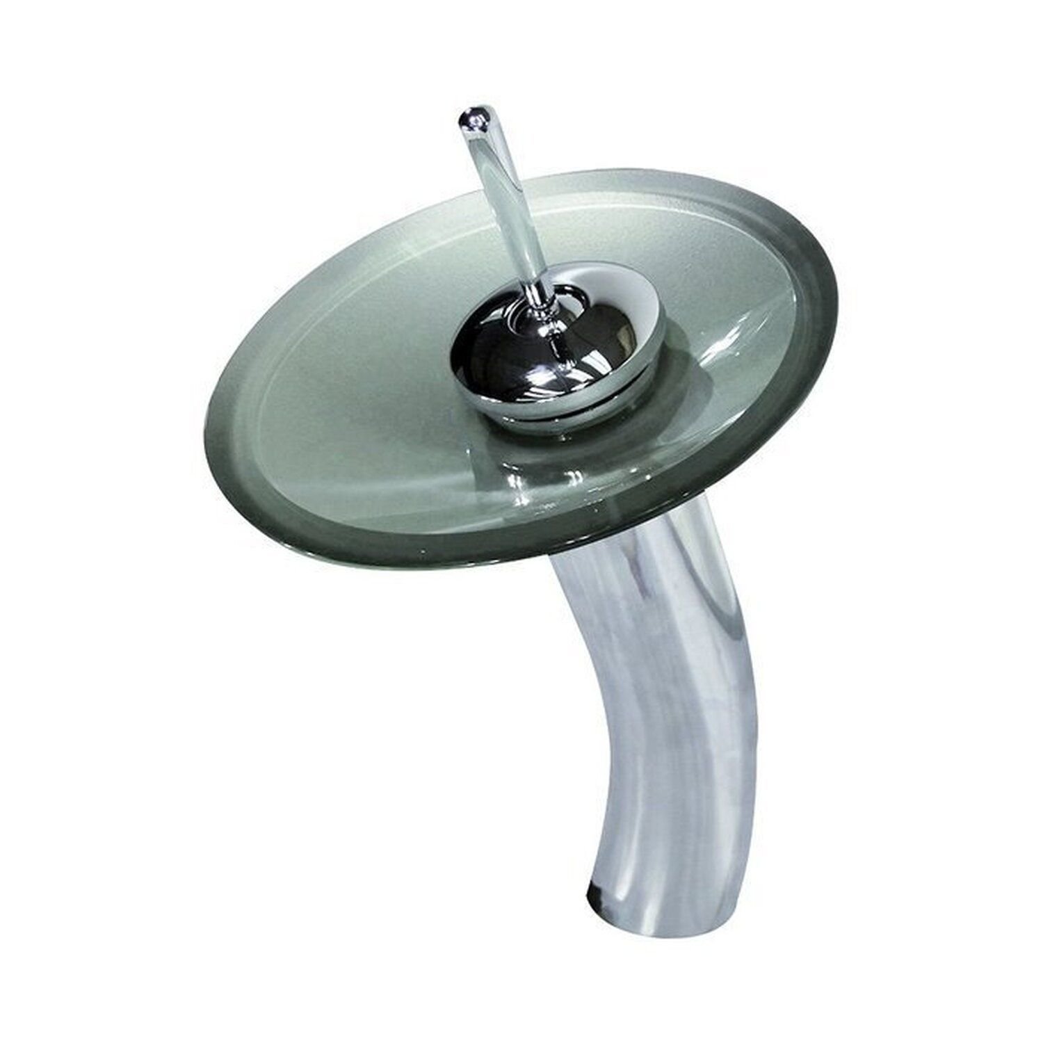 Cuba de Vidro Abaulada 45cm + Válvula + Torneira Cascata - 2