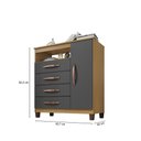 Ver imagem 3 de Kit Guarda Roupa Casal Dallas 3 Portas 2 Gavetas com Espelho e Cômoda Aspen 1 Porta 4 Gavetas I01 Ca