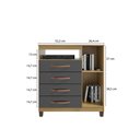 Ver imagem 5 de Kit Guarda Roupa Casal Dallas 3 Portas 2 Gavetas com Espelho e Cômoda Aspen 1 Porta 4 Gavetas I01 Ca