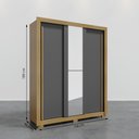 Ver imagem 2 de Kit Guarda Roupa Casal Dallas 3 Portas 2 Gavetas com Espelho e Cômoda Aspen 1 Porta 4 Gavetas I01 Ca