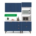 Ver imagem 4 de Cozinha Pérola com Tampo Completa 3 Peças Aéreo 3 Portas e Balcão 2 Gavetas 3 Portas e Torre Quente 