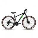 Ver imagem 1 de Bicicleta Pulse Quick Aro 29 Freio a Disco 21v Cambios Shimanos Preto Verde e Branco