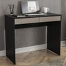 Mesa Escrivaninha Tijuca 2 Gavetas Preto/Cinza - Politorno - 1