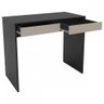 Mesa Escrivaninha Tijuca 2 Gavetas Preto/Cinza - Politorno - 3