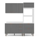 Ver imagem 3 de Cozinha Pérola com Tampo Completa 3 Peças Aéreo 3 Portas e Balcão 2 Gavetas 3 Portas e Torre Quente 