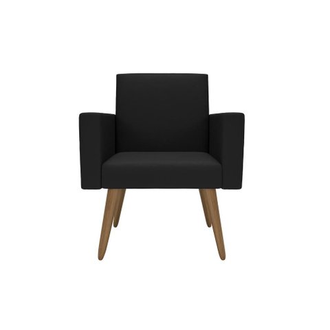 Poltrona para Recepção Sala de Espera Clínica Escritório Preto