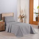 Ver imagem 2 de Kit Cobre Leito Colcha Atualle Solteiro Dupla Face Microfibra 2 Peças - Cinza