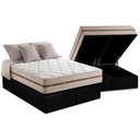 Ver imagem 1 de Cama Box Baú Queen: Colchão Molas Anjos Masterpocket Ensacadas Classic + Base Black(158x198)