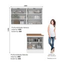Ver imagem 3 de Lavanderia Modulada 03 Peças com Tampo Emily Espresso Móveis Branco/Nature