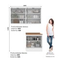Ver imagem 4 de Lavanderia Modulada 03 Peças 100% MDF com Tampo HP/Nature Emilly Branco
