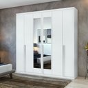 Ver imagem 2 de Guarda-roupas Alonzo 6 Portas C/esp e S/pes Pvc Branco 2.3 Móveis Lopas