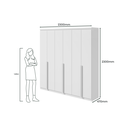 Ver imagem 4 de Guarda-roupas Alonzo 6 Portas C/esp e S/pes Pvc Branco 2.3 Móveis Lopas