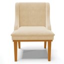 Ver imagem 6 de Poltrona Decorativa Base Fixa de Madeira Firenze Suede Bege/Castanho - Gran Belo