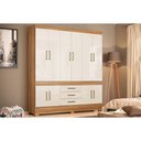 Ver imagem 1 de Guarda Roupa Casal 10 Portas e 3 Gavetas New Murano Amêndola/off White - Demóbile