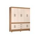Ver imagem 6 de Guarda Roupa Casal 10 Portas e 3 Gavetas New Murano Amêndola/off White - Demóbile
