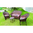 Ver imagem 2 de Conjunto de Sofá Fibra Sintética Bali Promo - 1 Sofá 2L + 2 Poltronas + 1 Mesa Centro - Tecido Santa