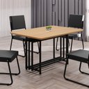 Ver imagem 2 de Mesa para Sala de Jantar Retangular 120x90cm MDF Pérola Marrom/Preto Fosco/Proa
