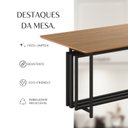 Ver mais imagens de Mesa para Sala de Jantar Retangular 120x90cm MDF Pérola Marrom/Preto Fosco/Proa