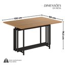 Ver imagem 3 de Mesa para Sala de Jantar Retangular 120x90cm MDF Pérola Marrom/Preto Fosco/Proa