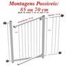Grade Portão Pet Bebê Divisor Ambiente 68 e 88 Cm - Branco - 2
