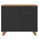 Ver imagem 2 de Balcão para Escritório Home Office Multiuso Lugano A02 Freijó Preto - Lyam Decor