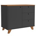 Ver imagem 1 de Balcão para Escritório Home Office Multiuso Lugano A02 Freijó Preto - Lyam Decor