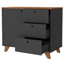 Ver imagem 4 de Balcão para Escritório Home Office Multiuso Lugano A02 Freijó Preto - Lyam Decor