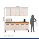 Ver imagem 6 de Cozinha Compacta 9 Portas 3 Gavetas Atenas Kaiki Móveis:nature/off