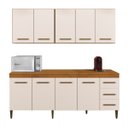 Ver imagem 1 de Cozinha Compacta 9 Portas 3 Gavetas Atenas Kaiki Móveis:nature/off