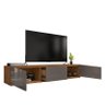 Rack para Sala Tv Eros 180 com 2 Portas e 1 Gaveta Cinza Perola/cedro - 2