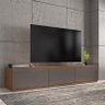 Rack para Sala Tv Eros 180 com 2 Portas e 1 Gaveta Cinza Perola/cedro - 1