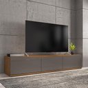 Ver imagem 1 de Rack para Sala Tv Eros 180 com 2 Portas e 1 Gaveta Cinza Perola/cedro