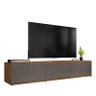 Rack para Sala Tv Eros 180 com 2 Portas e 1 Gaveta Cinza Perola/cedro - 3