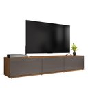 Ver imagem 3 de Rack para Sala Tv Eros 180 com 2 Portas e 1 Gaveta Cinza Perola/cedro